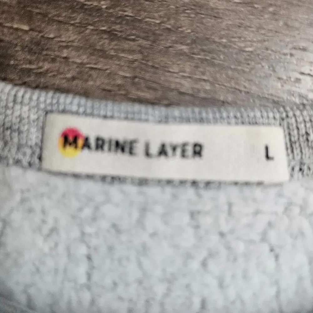 Marine Layer Samsara Gray Sweatshirt Pullover Large Unisex Made in USA - Picture 9 of 16